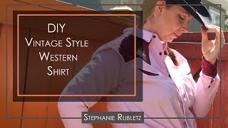 DIY Vintage Western Shirt  Mens Shirt Refashion [upl. by Nylinej388]