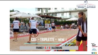 Championnat dEurope triplette féminin  Santa Susanna 2024  France VS Allemagne  11072024 [upl. by Haswell487]