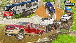 LIFTED TRUCKS GOING MUDDING INSANE NEW MUDDING MAP  FARMING SIMULATOR 22 [upl. by Seyah]