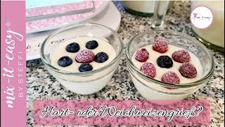 MEIN TEST Grießbrei mit Hart oder Weichweizengrieß Thermomix®  mixiteasy® [upl. by Hawley]