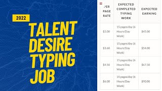 Talent Desire Typing Job  How to Sign up on talent Desire without contact form [upl. by Aliac]