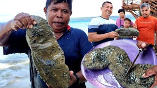 mengolah TERIPANG RAKSASA amp IKAN BUNTAL buat makan siang bersama Pengunjung Pantai Aneka Seafood [upl. by Ayekan194]