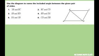 Use the diagram to name the included angle between given pairs of sides [upl. by Charis]