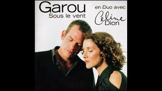 Céline Dion amp Garou  Sous Le Vent Lyrics [upl. by Aicsile]