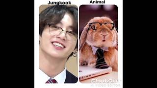 BTS member amp animal version🐯🐰btsarmy bts viral shortvideo shorts [upl. by Ettenwad]