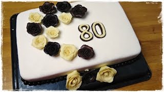 FONDANTTORTE mit einer KaffeeButtercremeFüllung  Geburtstagstorte mit Modellierschokolade [upl. by Bassett]