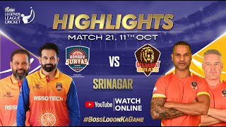 Highlights Match 21  Konark Suryas Odisha VS Gujarat Greats  Legends League Cricket 2024  LLC T20 [upl. by Ahsitauq]