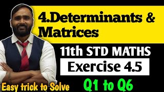 11th MATHS  4DETERMINANTS AND MATRICES Exercise 45Q1 and Q6  PRADEEP GIRI SIR [upl. by Egidio]