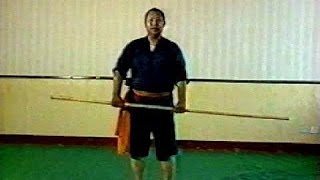 Shaolin Kung Fu weapon basic staff moves [upl. by Joellen657]