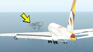 A380 Emergency Landing On Aircraft Carrier XP11 [upl. by Malchy231]