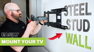 How Install a TV MOUNT into a STEEL STUD WALL  Kanto Explains [upl. by Enajharas934]