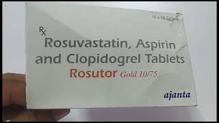 Rosutor Gold 1075 Tablet  Rosuvastatin Aspirin and Clopidogrel Tablets  Rosutor Gold 1075 Tablet [upl. by Hsakaa]