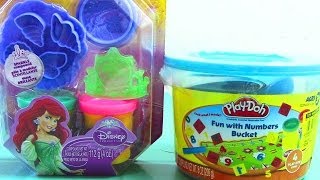 Playdoh Disney Princess and Playdoh Fun with Numbers Bucket Playsets [upl. by Halika90]