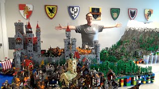 Massive LEGO Castle Village amp Mountain with 500 Minifigures [upl. by Fritts]