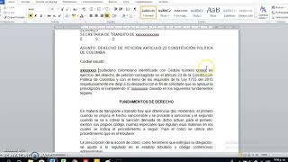 Derecho de Petición Prescripción Comparendo de transito cobro coactivo [upl. by Kali]