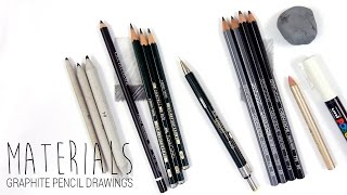 Drawing MaterialsArt Supplies I use for my graphite pencil drawings  Emmy Kalia [upl. by Amilb38]