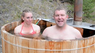 TIMELAPSE WOOD FIRED HOT TUB Built By Couple In 13 Min [upl. by Hseham824]