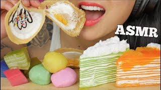 ASMR THAI DESSERT ขนมไทย  CREPE CAKE  MOCHI EXTREME EATING SOUNDS NO TALKING  SASASMR [upl. by Meagan116]