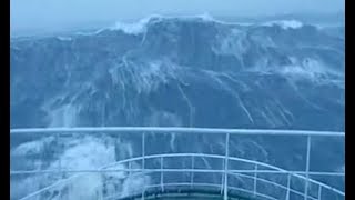 Cruise ship smashed by 100 FeeT wave in the North Sea [upl. by Hares]