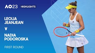 Leolia Jeanjean v Nadia Podoroska Highlights  Australian Open 2023 First Round [upl. by Nemajneb554]