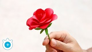 How to Make Paper Rose Flower  Easy  LampZoom [upl. by Uoliram]