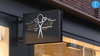 Barber shop professional logo design on pixellabVandy Design [upl. by Barkley]