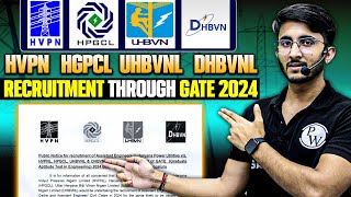 HVPN HGPCL UHBVNL DHBVNL Recruitment Through GATE 2024 [upl. by Earased418]