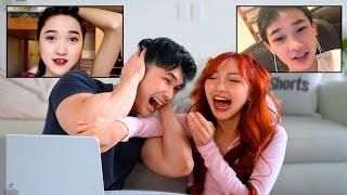 reacting to our OLD YOUTUBE VIDEOS [upl. by Rengaw]