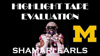 Shamari Earls 2025 CB Highlight Tape Evaluation [upl. by Notniv]