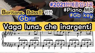 BaritoneBass를 위한 Vaga luna che inargenti Accompaniment 방랑하는 은빛 달이여 반주 [upl. by Elhsa]