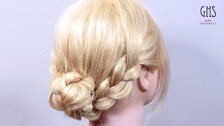 【３つの毛束をクルッと入れるだけ】三つ編みでつくる簡単アップヘアアレンジ [upl. by Liberati]