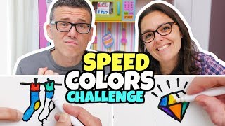 SPEED COLORS CHALLENGE Sfida a Colorare con i Pennarelli [upl. by Shandie898]