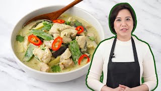 Thai Green Curry with Chicken  Easy Green Curry Recipe [upl. by Nayarb]