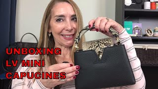 LOUIS VUITTON UNBOXING  CAPUCINES PYTHON MINI [upl. by Territus376]