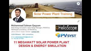 How to design on Helio Scope 11 MW Solar Power Plant [upl. by Nnaxor524]