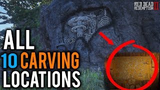 ALL 10 STONE CARVING LOCATIONS IN RED DEAD REDEMPTION 2 [upl. by Llertnahs121]