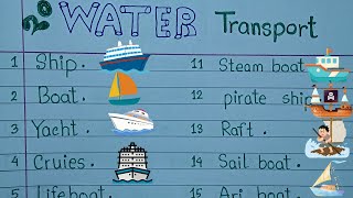 20 Water Transport name  Water Transport  Transport Name  Transport  Name of Transport  Water [upl. by Pillihpnhoj971]