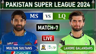 PSL LIVE LAHORE QALANDARS vs MULTAN SULTANS MATCH 7 LIVE COMMENTARY  MS vs LQ LIVE [upl. by Shanley726]