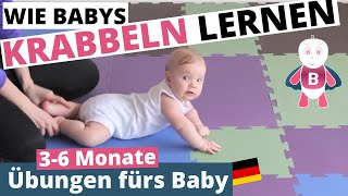 Baby Krabbeln Lernen ★ Baby Krabbel Übung ★ 36 Monate ★ Monate BabyEntwicklung amp BabysGymnastik [upl. by Barrus]