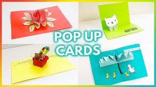 5 Simple and Easy Pop Up Card Tutorials [upl. by Akalam340]