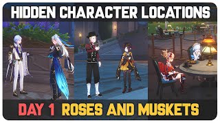 Hidden Character Locations Day 1 Roses and Muskets Act I  Genshin Impact 43 [upl. by Curcio58]