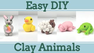 Easy Clay Animals for Beginners 2│5 in 1 Polymer Clay Tutorial [upl. by Wash]