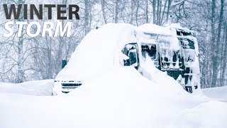 Winter Snow Storm Living In A Van  Arctic Van Life [upl. by Gavriella961]