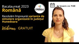 WEBINAR Romana BAC  Rezolvare Simulare Hunedoara [upl. by Leagiba]