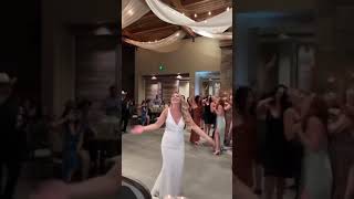 Bouquet Gets Caught in Ceiling Drapery After Bride Tosses it in Air  1512887 [upl. by Lapo]