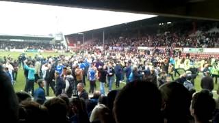 Pompey Fans  Brentford  Pitch Invasion [upl. by Esimehc134]