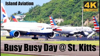 Busy Busy Day  St Kitts Airport  E175 E120 ATR 72 737800 737900 A320 A321neo 777200 [upl. by Ittap]