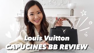 LOUIS VUITTON CAPUCINES BB REVIEW  5 Years Wear amp Tear What Fits Mod Shots amp Styling  idaaaaxx [upl. by Iidnarb863]