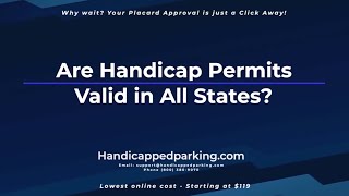 Are Handicap Permits Valid in All States [upl. by Lainahtan]