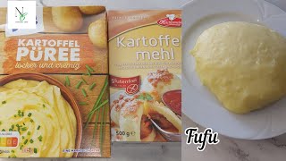 Fufu Rezept Mit Kartoffelpuree und Mehl  How to make fufu with potato Flakes [upl. by Hcirteid]